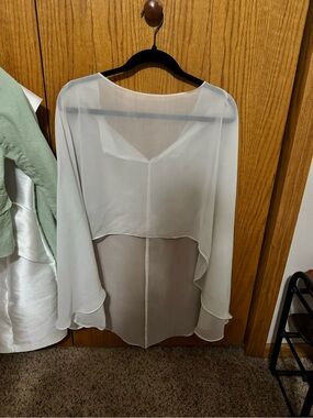 Light Ivory Sheer Layered Dress Shirt